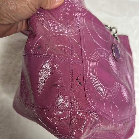 Coach Pink Tote Bag with Signature Design - Picture 11 of 15
